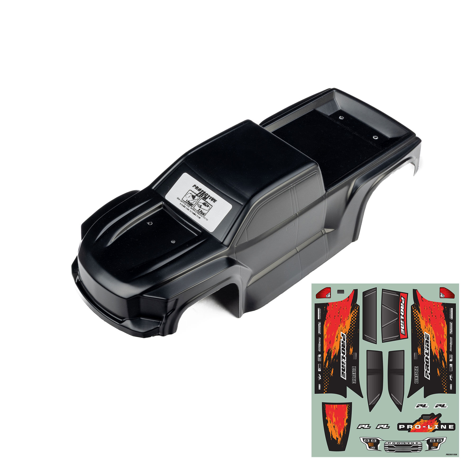 Pro-Line Racing 1/16 Pre-Cut Truck Body Tough Color Black: Traxxas Mini Maxx-PRO368118
