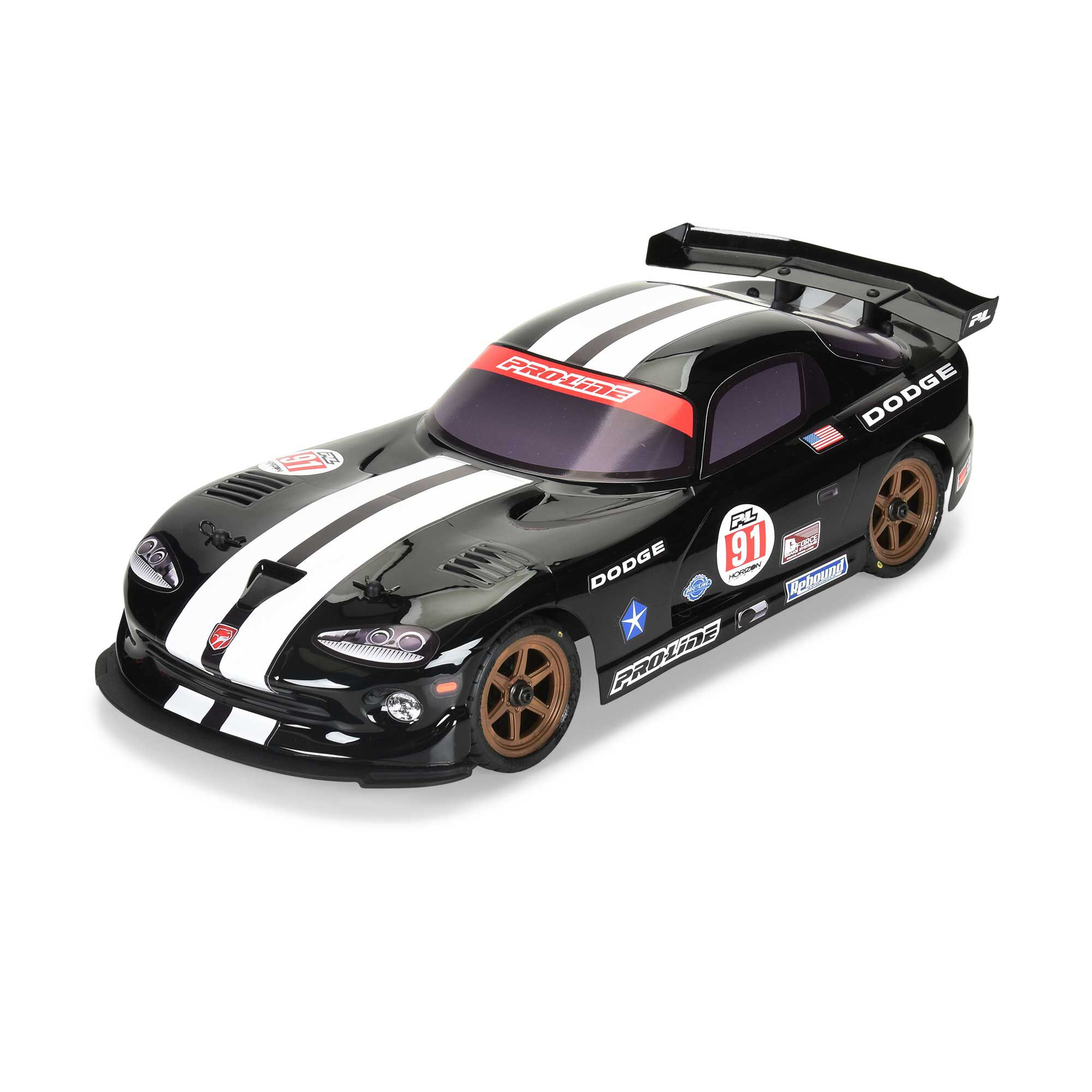 Pro-Line Racing 1:12 Pre-Cut 2002 Dodge Viper GTS Black Body: Losi NASCAR-PRO368414