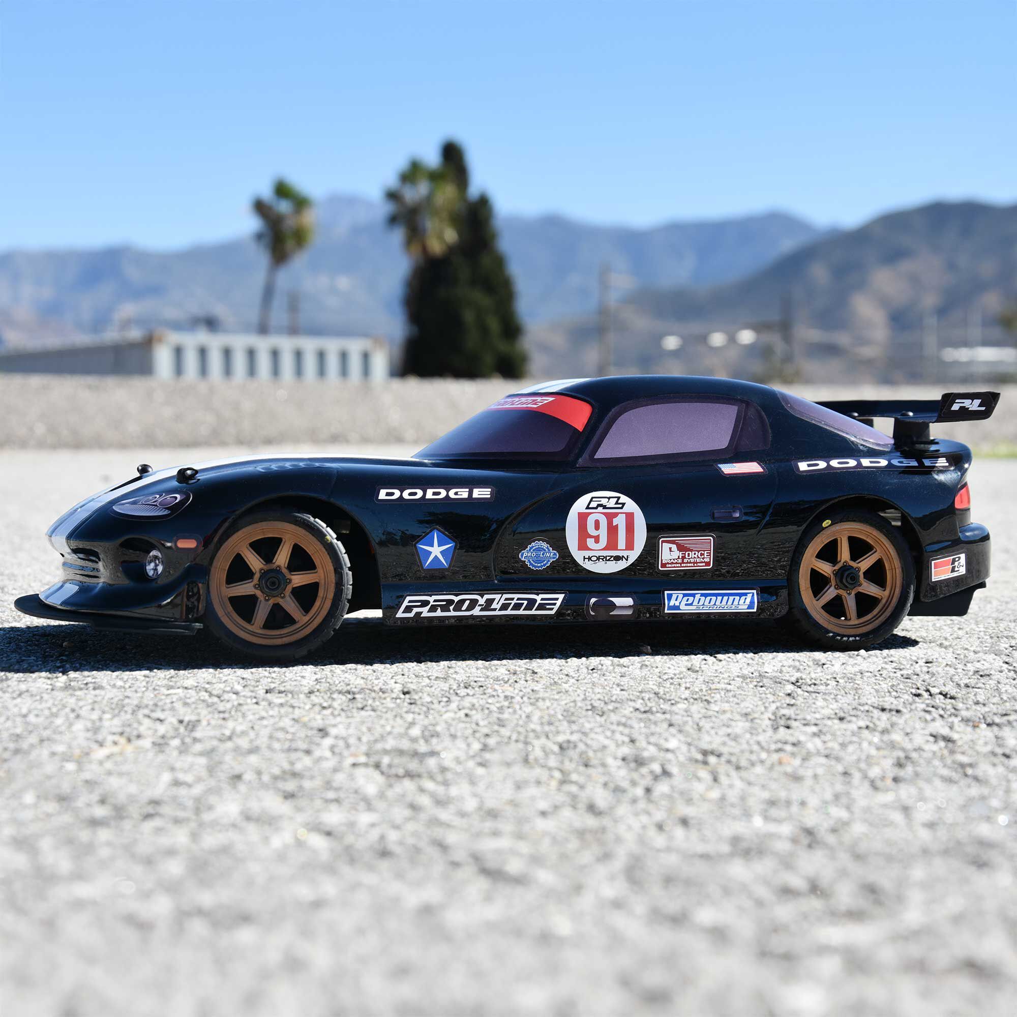 Pro-Line Racing 1:12 Pre-Cut 2002 Dodge Viper GTS Black Body: Losi NASCAR-PRO368414