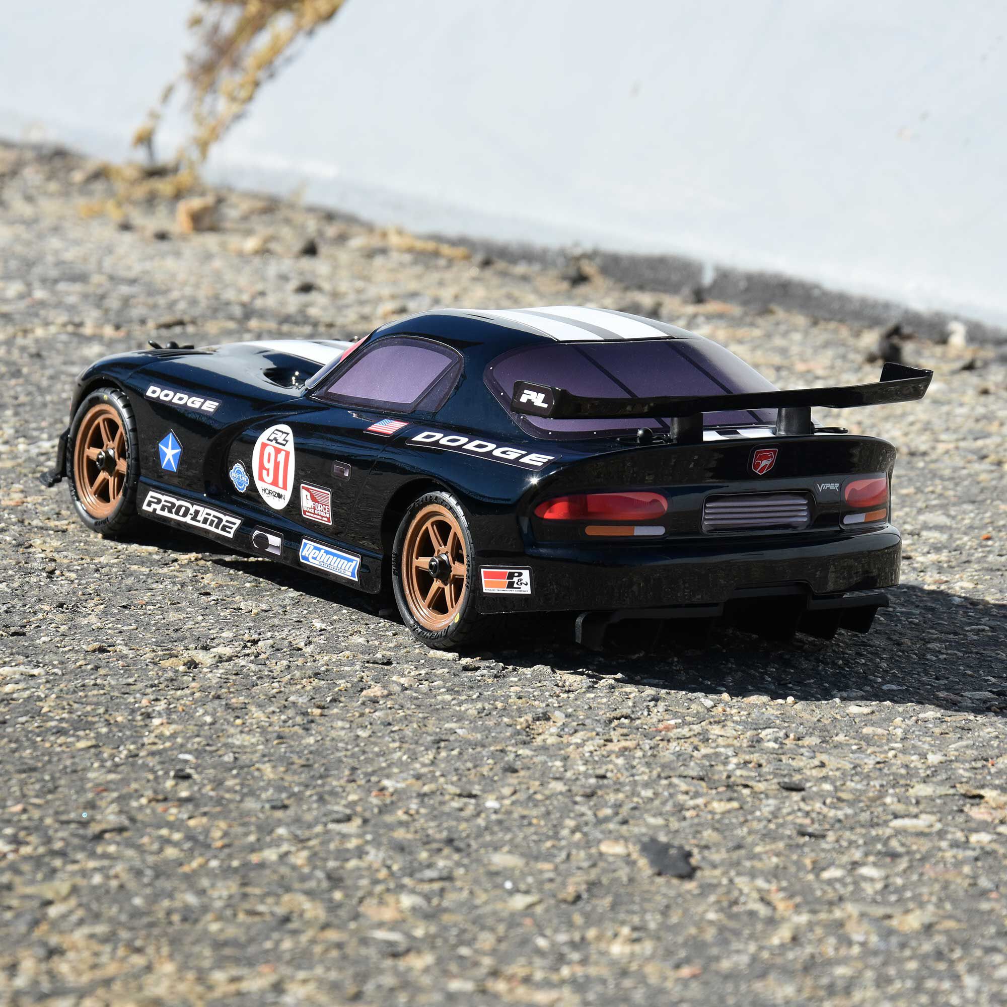 Pro-Line Racing 1:12 Pre-Cut 2002 Dodge Viper GTS Black Body: Losi NASCAR-PRO368414