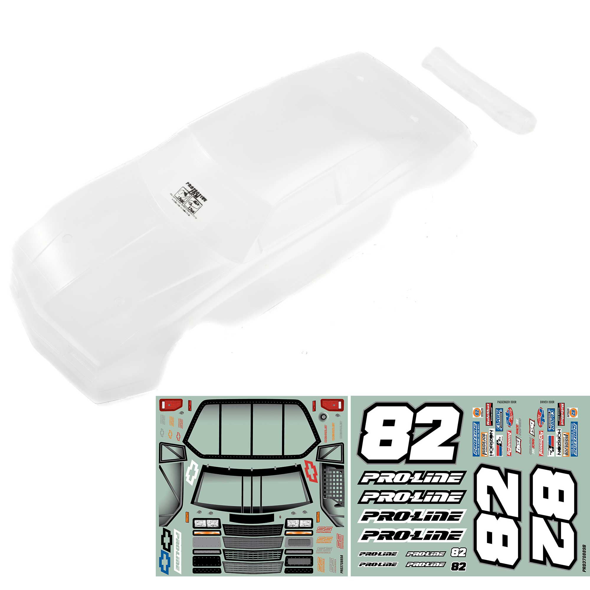 Pro-Line Racing 1:12 Pre-Cut 1986 Chevy Monte Carlo Clear Body: Losi NASCAR® Race Car-PRO370817