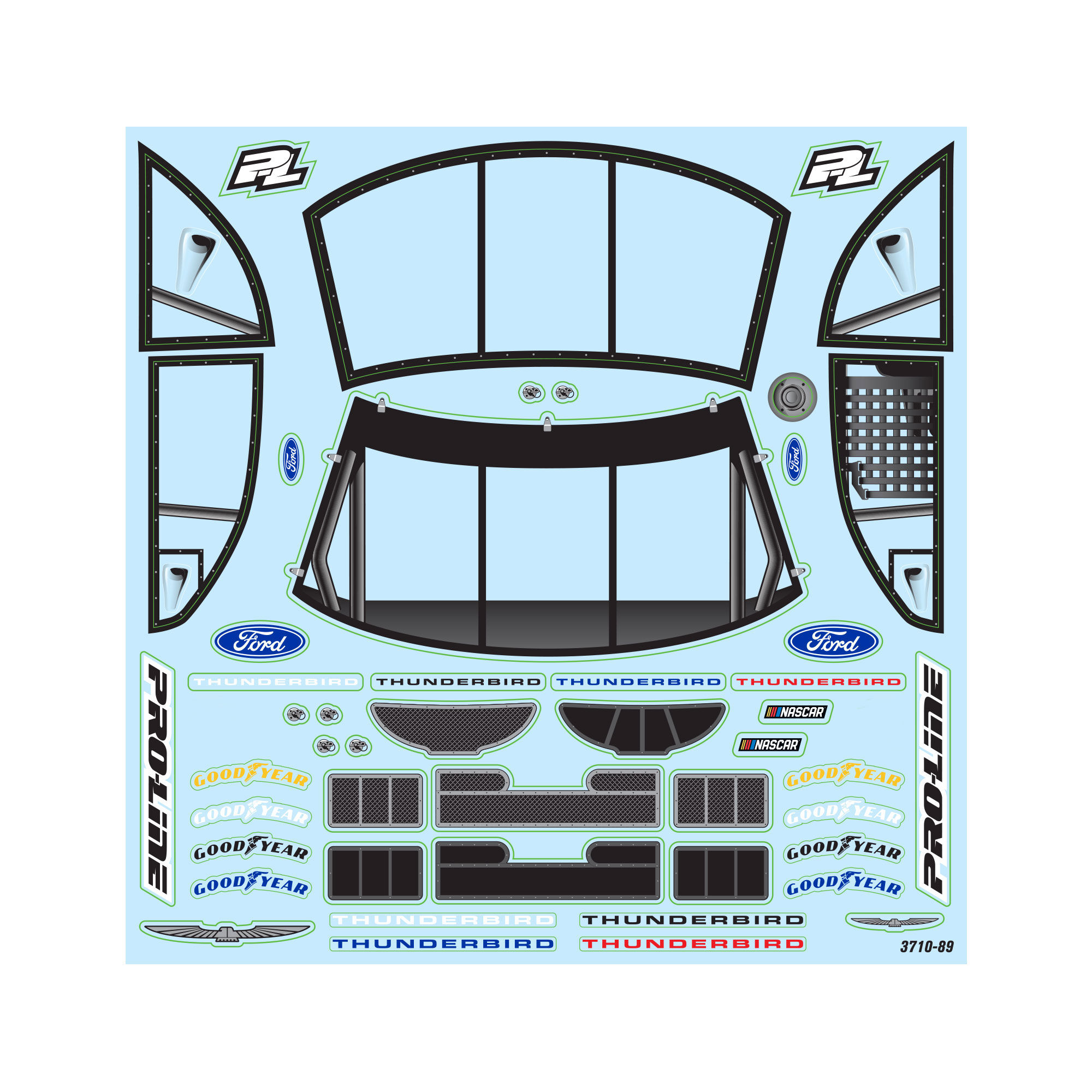 Pro-Line Racing 1:12 Pre-Cut 1996 Ford Thunderbird Clear Body: Losi NASCAR-PRO371017