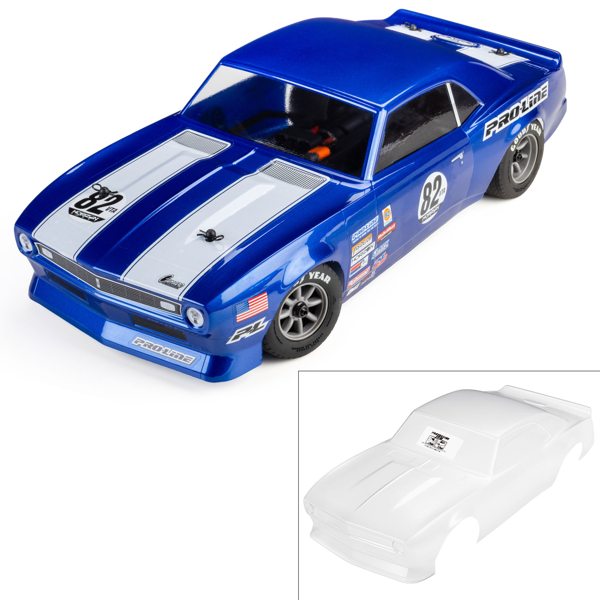 1/12 Pre-Cut 1968 Chevy Camaro Clear VTA Body: Losi NASCAR® Race Car