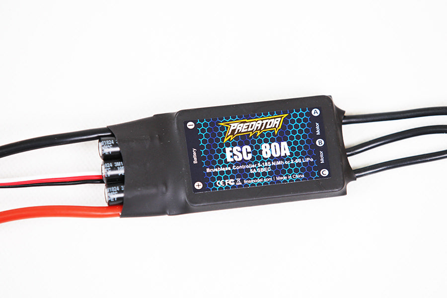 Predator 80A ESC For 1700mm P-51D, 1700 F4U V3, 70mm EDF Yak 130 V2, 70mm Avanti V3, 70mm Viper, 70mm Avanti V2-HOBBY ZONE