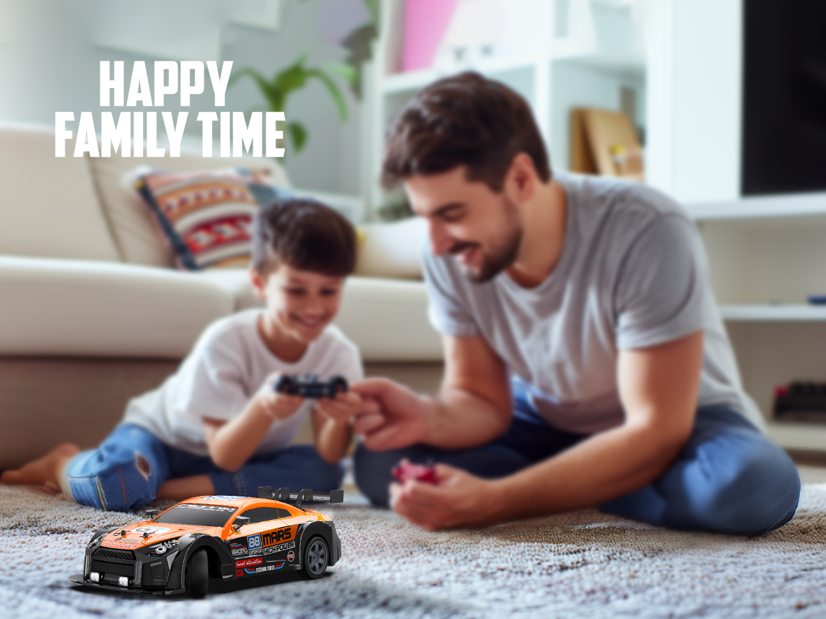 RACENT 1:16 RC Drift Car, 2.4Ghz 4WD 18KM/H Remote Control Car with Spray Mist, 2 Batteries