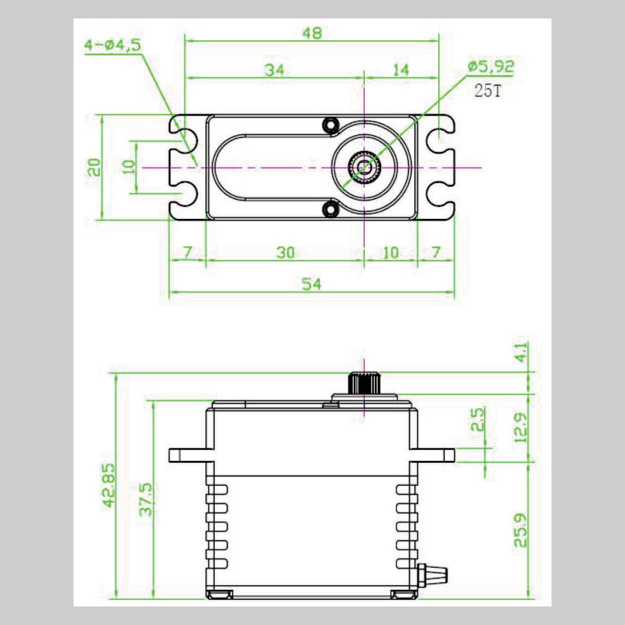 REEFS RC RAW 500HD Standard Digital Metal Gear Waterproof Programmable Servo, Silver-SEHREEFS54