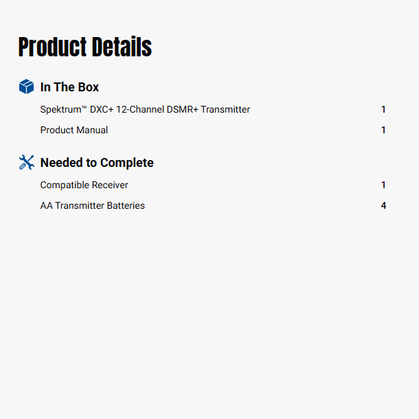 Spektrum DXC+ 12-Channel DSMR+ Transmitter Only-SPMR6130