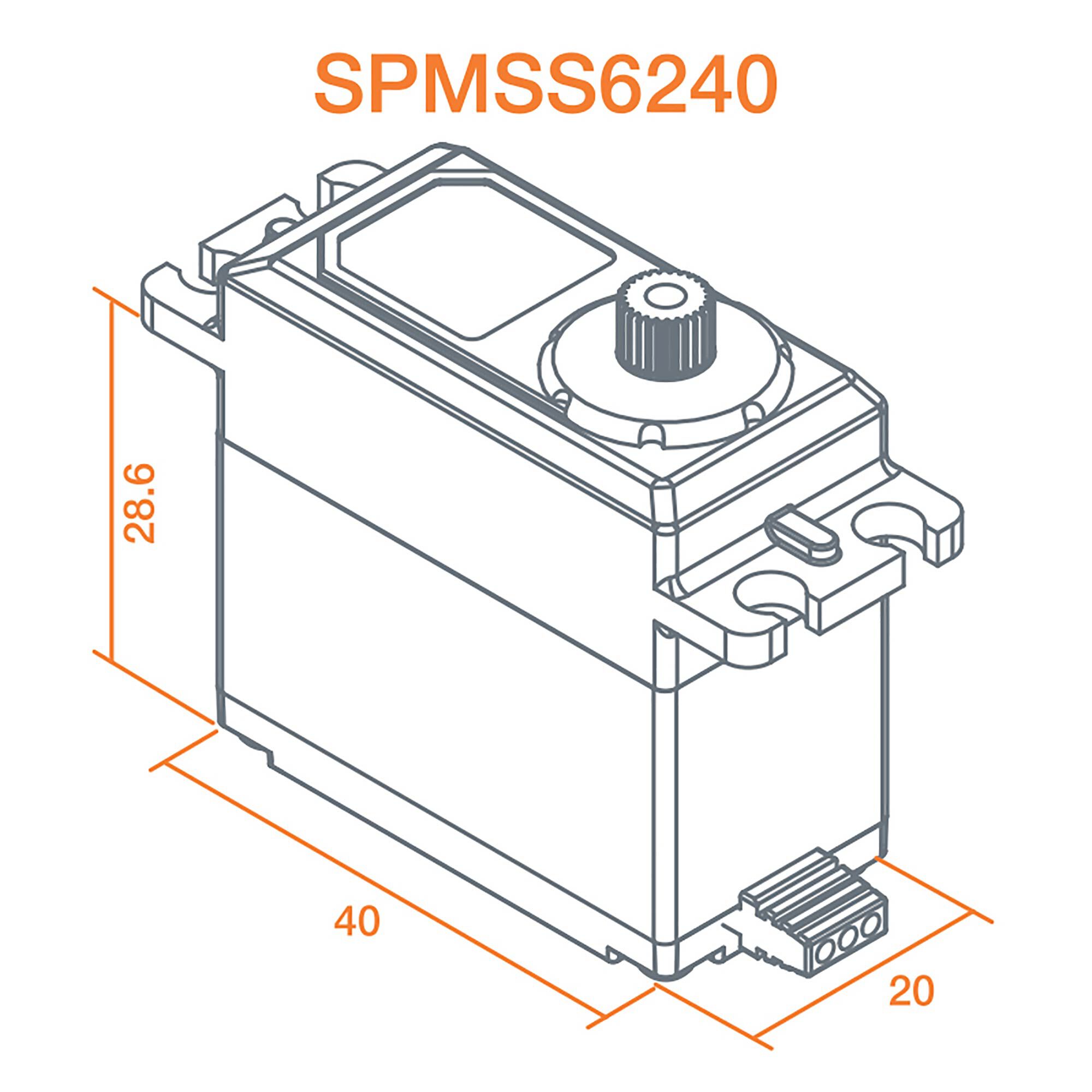 Spektrum S6240 Standard Digital High Speed Waterproof Metal Gear Surface Servo-SPMSS6240