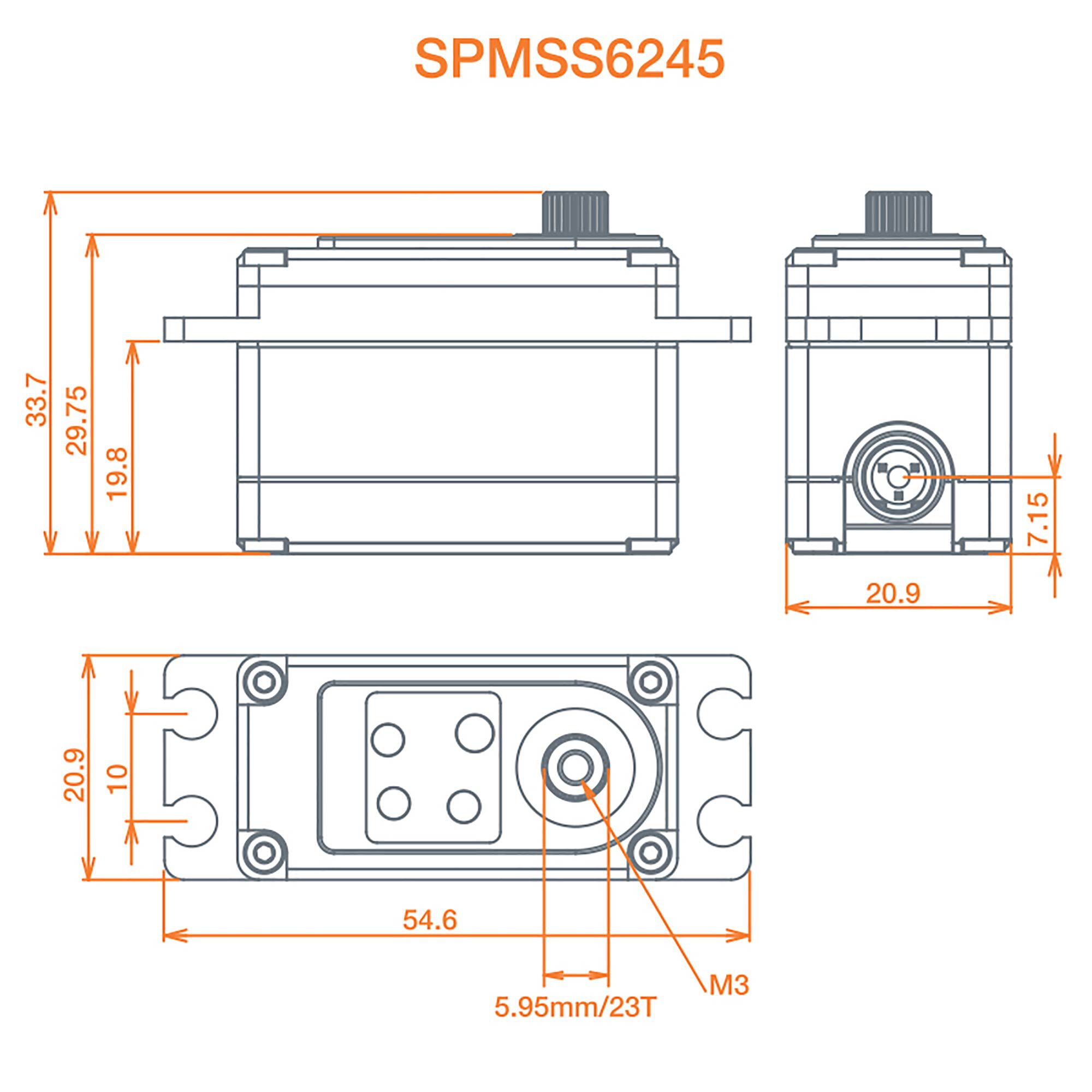 Spektrum S6245 Low Profile Digital High Speed High Torque Surface Servo-SPMSS6245