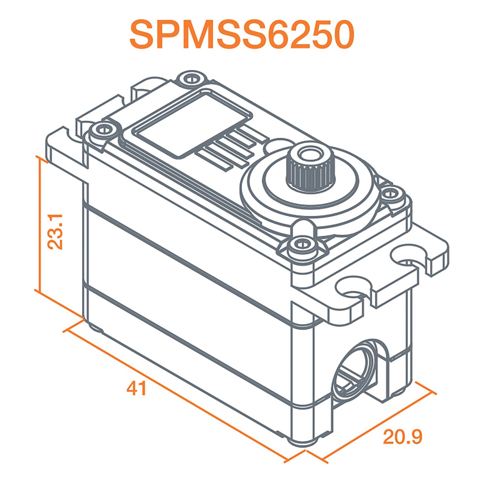 Spektrum S6250 Standard Digital HV High Torque Metal Gear Waterproof Surface Servo-SPMSS6250