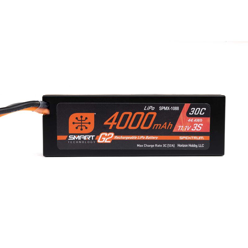Spektrum 11.1V 4000mAh 3S 30C Smart G2 Hardcase LiPo Battery: IC5-SPMX-1088