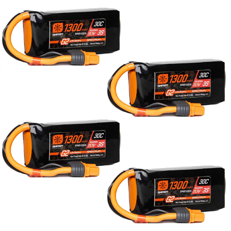 Spektrum 1300mAh 3S 11.1V Smart G2 LiPo 30C IC3-SPMX133S30