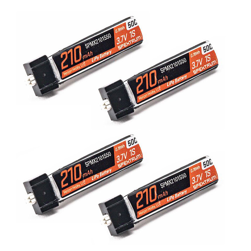 Spektrum 3.7V 210mAh 1S 50C LiPo Battery: JST PH 1.25 (Ultra Micro) Connector-SPMX2101S50