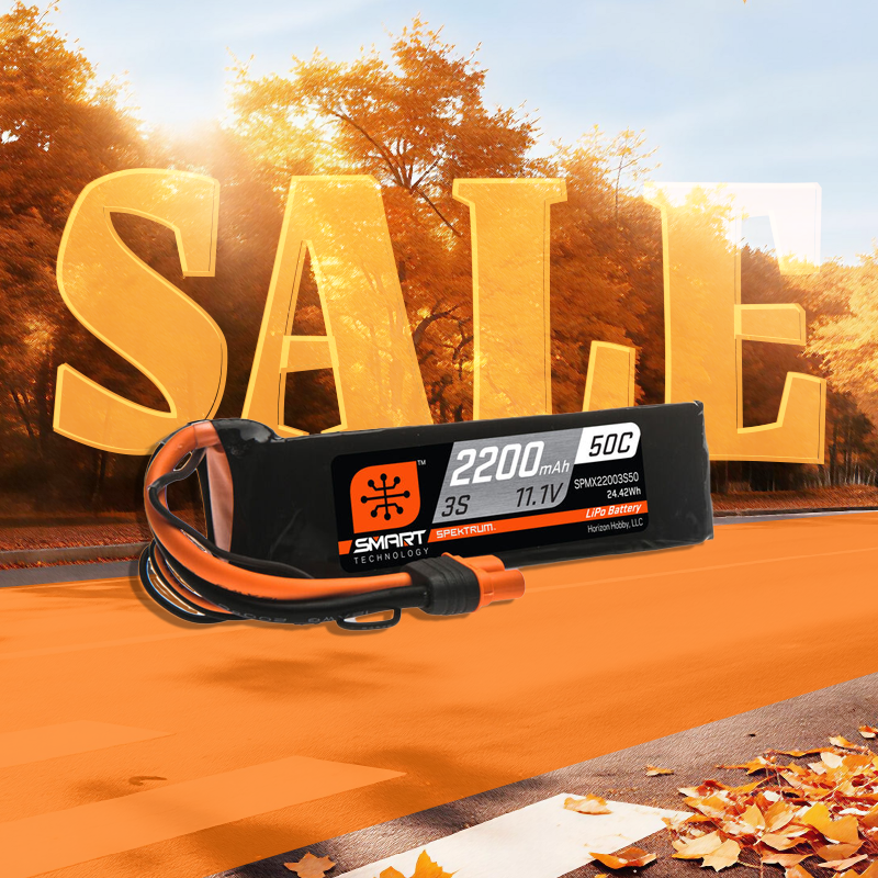 Spektrum 2200mAh 3S 11.1V 50C Smart LiPo Battery; IC3-SPMX22003S50