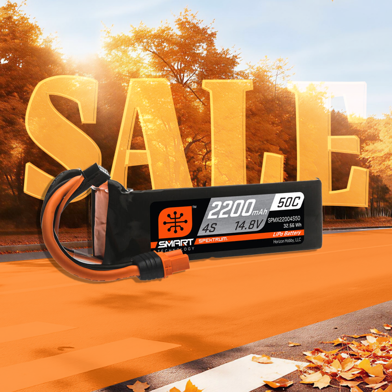 Spektrum 2200mAh 4S 14.8V 50C Smart LiPo Battery; IC3-SPMX22004S50