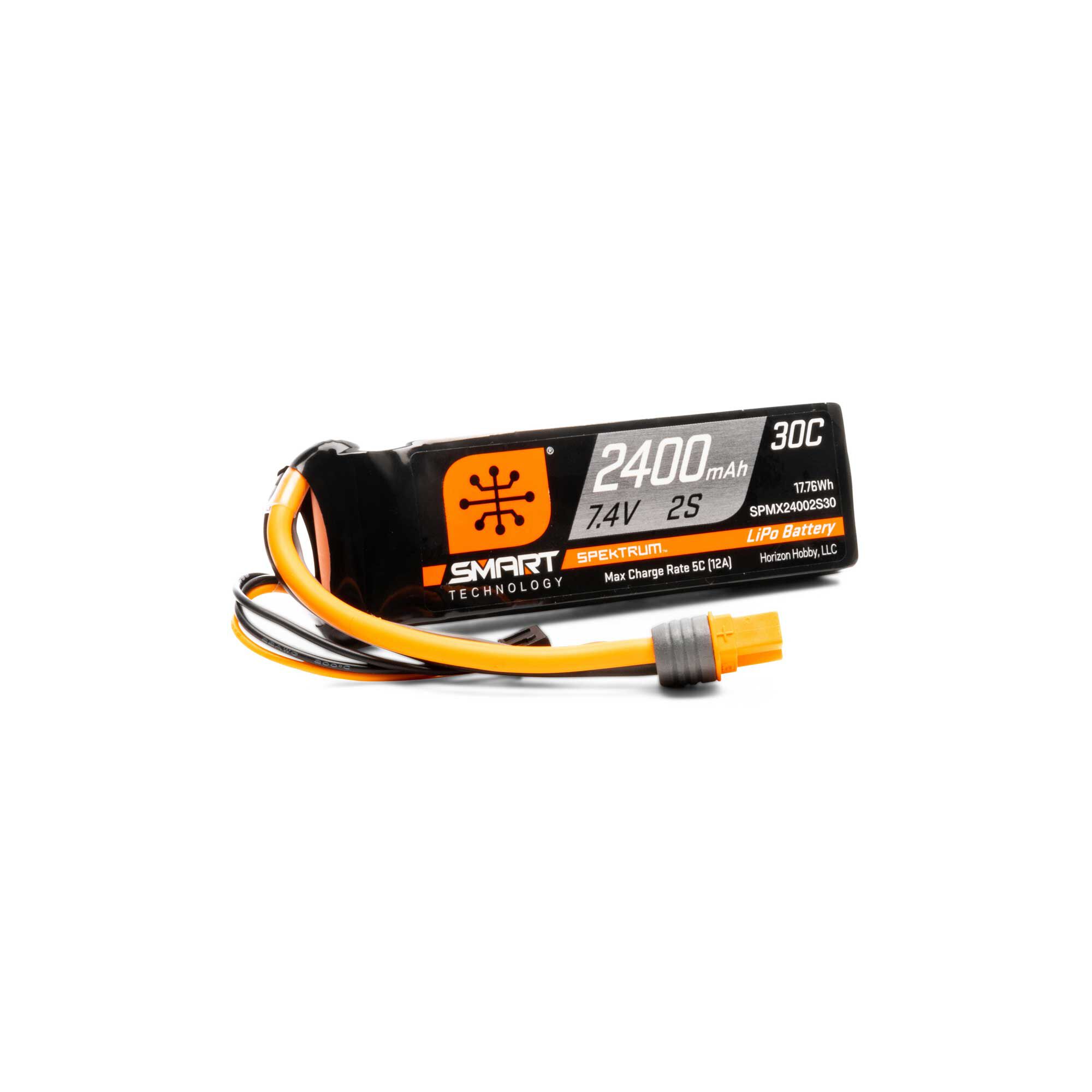 Batterie LiPo 7,4V 5000mAh 2S 30C Smart Hardcase Avec Connecteur IC5 - Spektrum