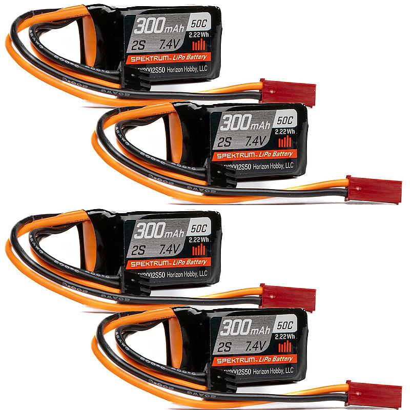 Spektrum 300mAh 2S 7.4V 50C LiPo JST-RCY Connector-SPMX3002S50