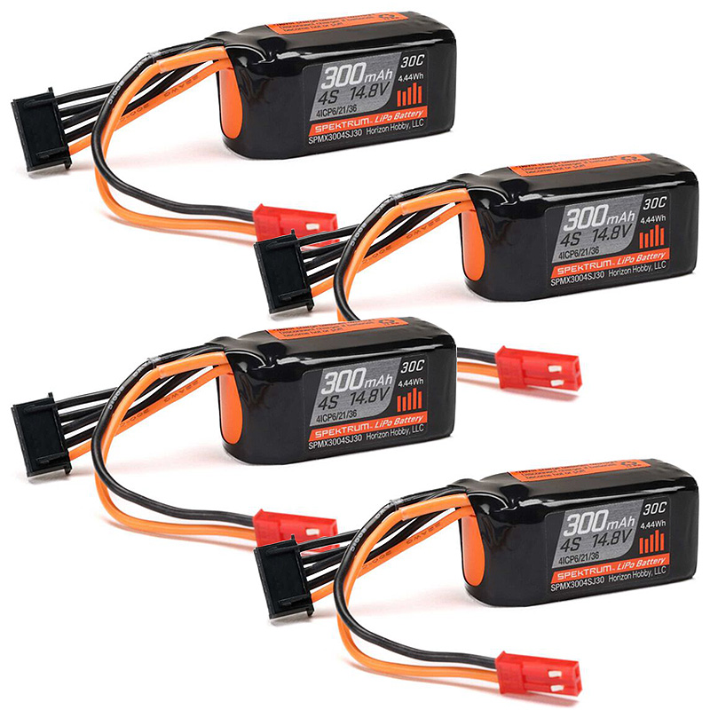Spektrum 14.8V 300mAh 4S 30C LiPo Battery-SPMX3004SJ30