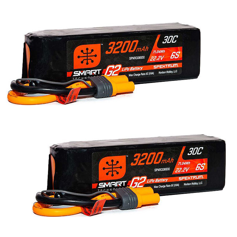 Spektrum 3200mAh 6S 22.2V Smart G2 LiPo 30C; IC5-SPMX326S30