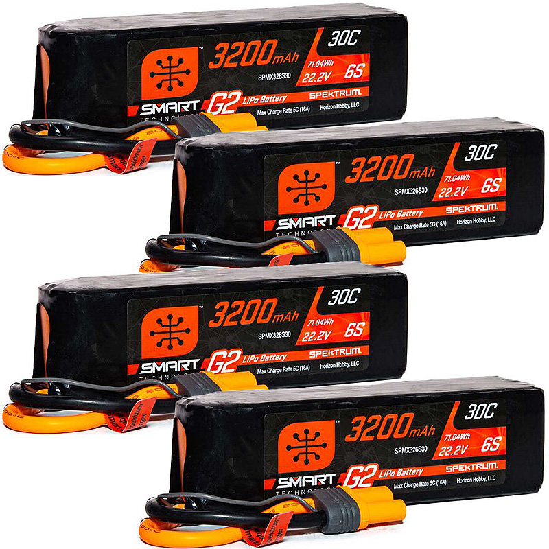 Spektrum 3200mAh 6S 22.2V Smart G2 LiPo 30C; IC5-SPMX326S30
