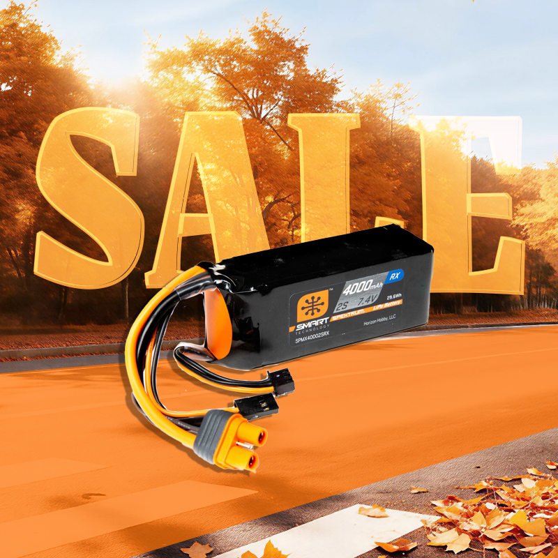 Spektrum Accessories 7.4V 4000mAh 2S 15C Smart LiPo Receiver Battery: Universal Receiver, IC3-SPMX40002SRX