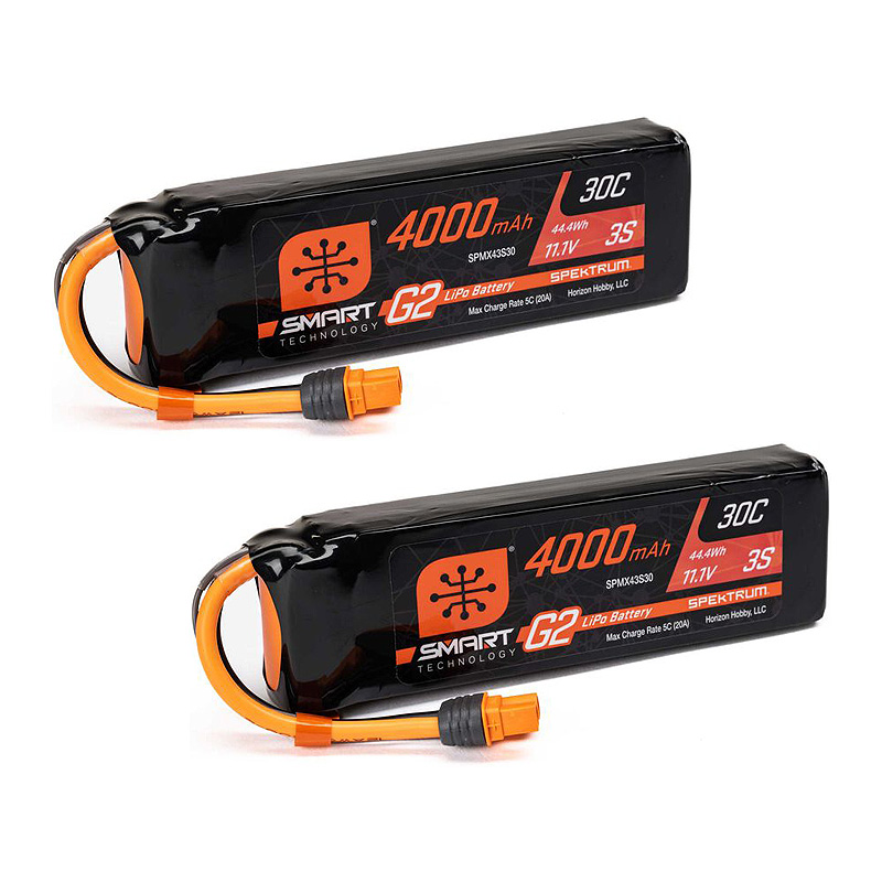 Spektrum 4000mAh 3S 11.1V Smart G2 LiPo Battery 30C IC3-SPMX43S30