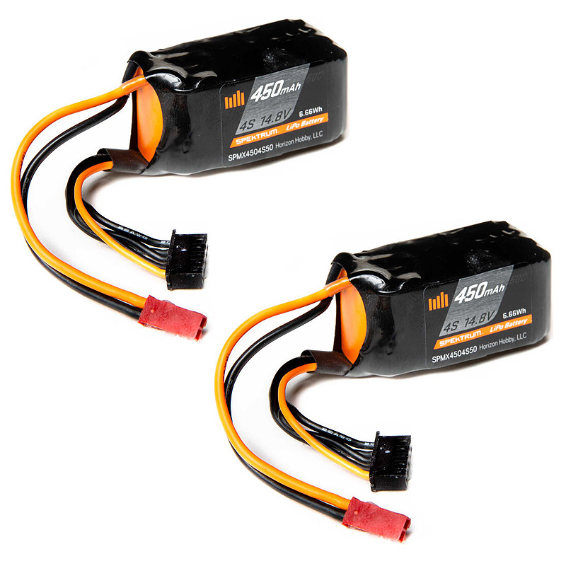Spektrum 4S 450mAh 14.8V 50C LiPo Battery; JST-RCY-SPMX4504S50