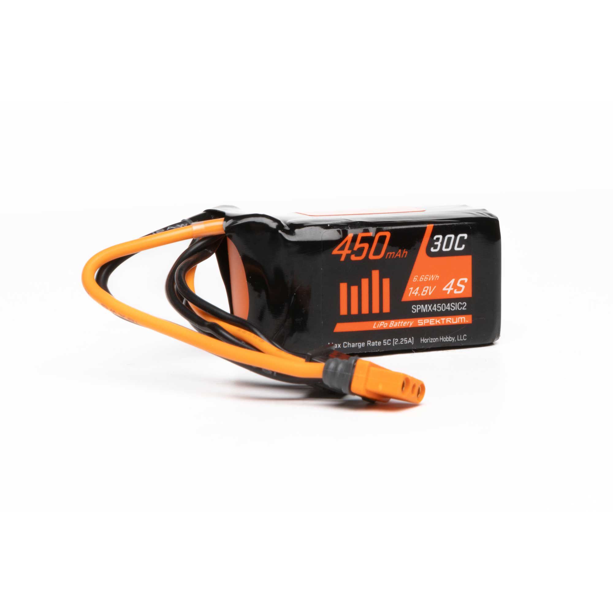 Spektrum 14.8V 450mAh 4S 30C LiPo Battery: IC2-SPMX4504SIC2
