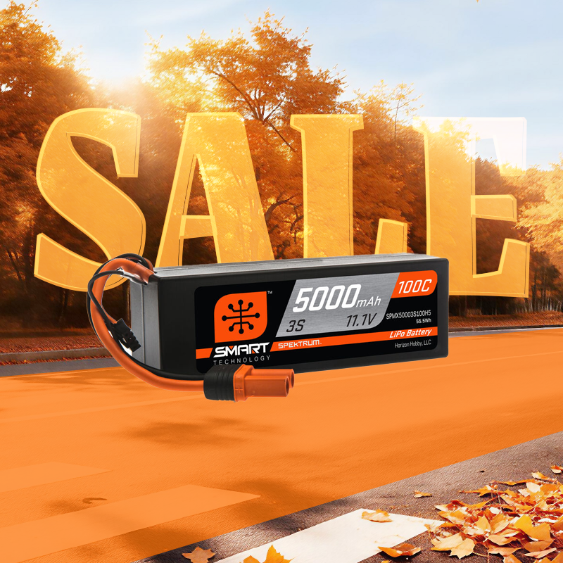 Spektrum 11.1V 5000mAh 3S 100C Smart Hardcase LiPo Battery: IC5-SPMX50003S100H5