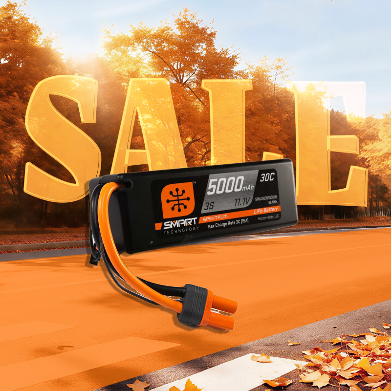 Spektrum 11.1V 5000mAh 3S 30C Smart Hardcase LiPo Battery: IC5-SPMX50003S30H5