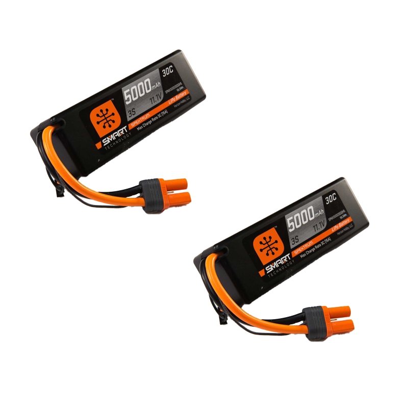 Spektrum 11.1V 5000mAh 3S 30C Smart Hardcase LiPo Battery: IC5-SPMX50003S30H5