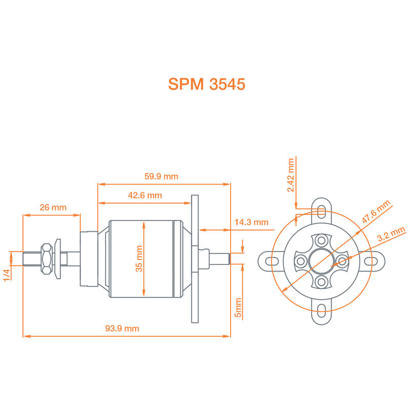 Spektrum Avian EF1 3545-1250Kv Brushless Outrunner Motor-SPMXAM4630