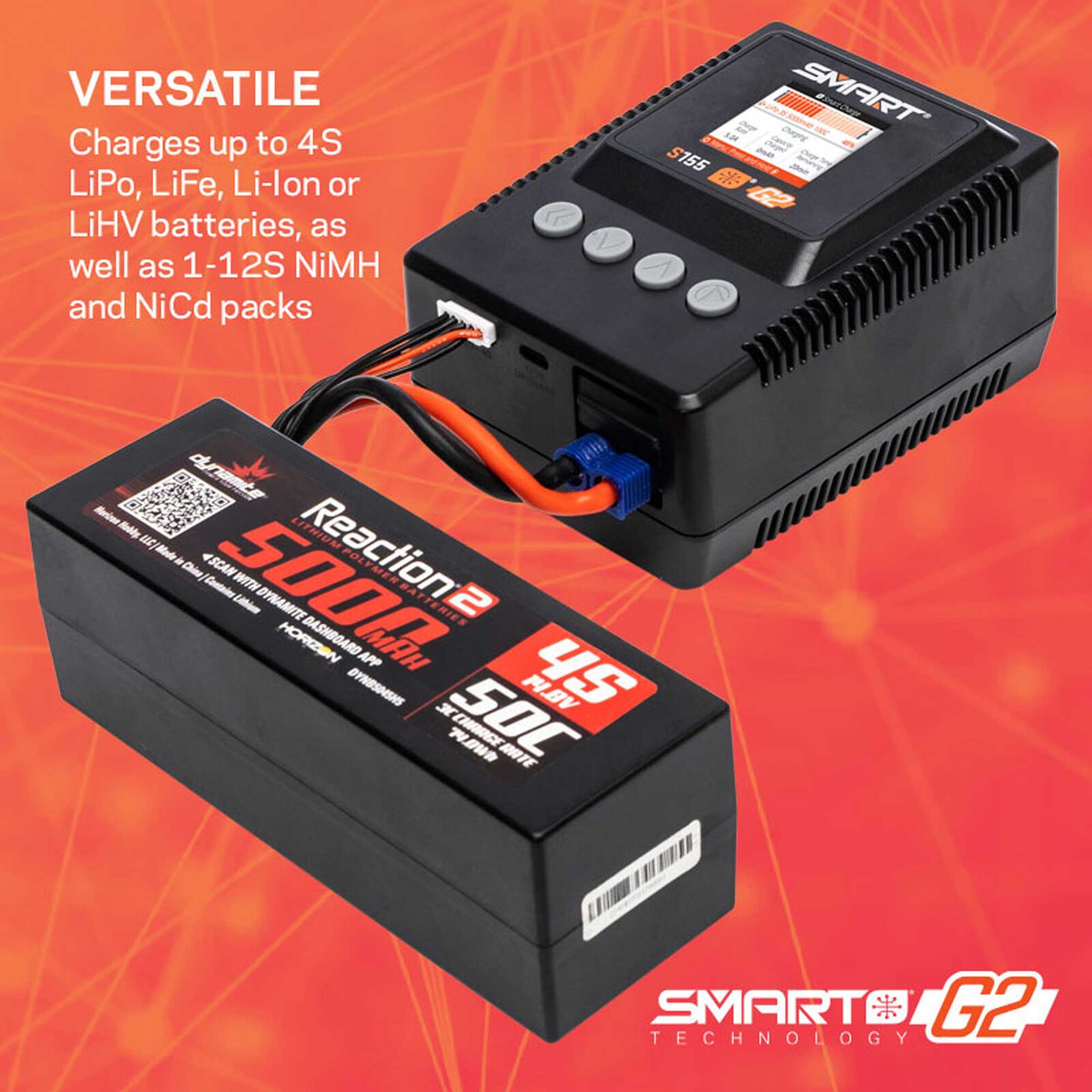 Spektrum Smart Powerstage Air Bundle: G2 2200mAh 3S LiPo IC3 & S155 Charger-SPMXPSA400