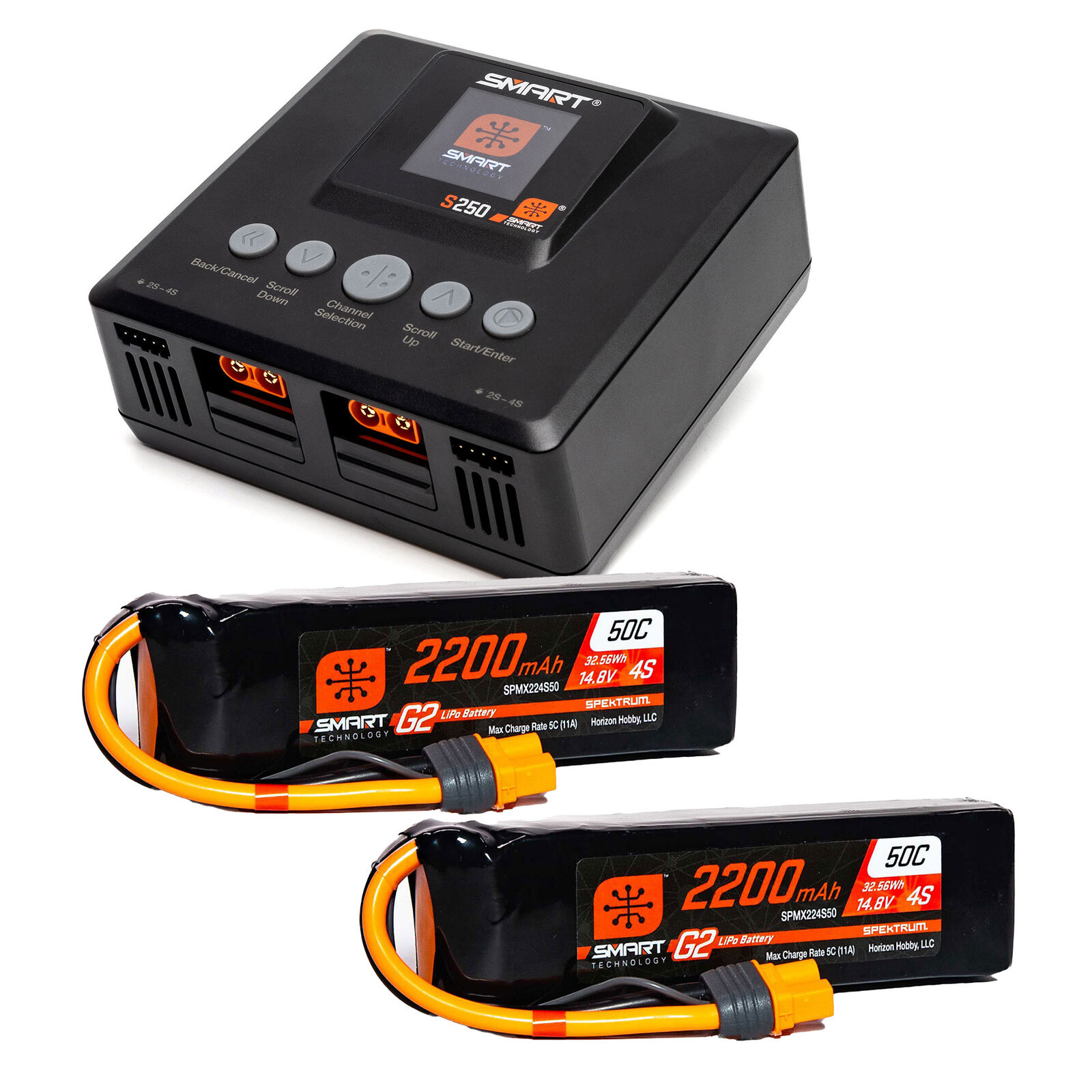 Spektrum Smart Powerstage Air Bundle: G2 2200mAh 4S 50C LiPo IC3 & S250 Charger-SPMXPSA500