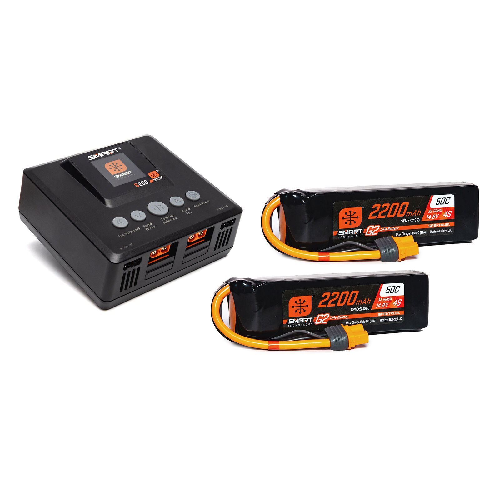Spektrum Smart Powerstage Air Bundle: G2 2200mAh 4S 50C LiPo IC3 & S250 Charger-SPMXPSA500