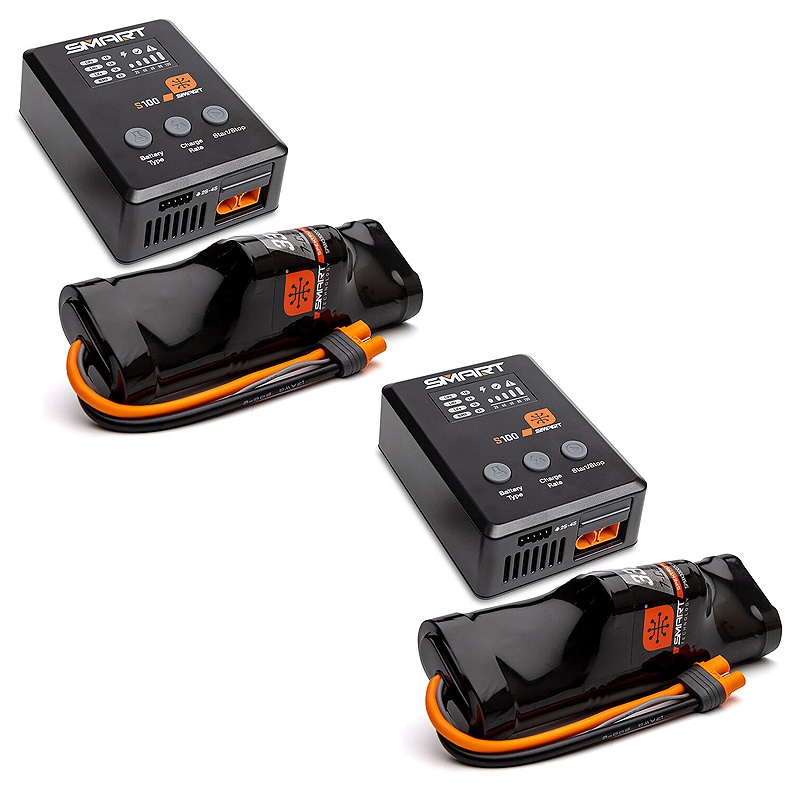 Spektrum Smart Powerstage NiMH Surface Bundle: 3300mAh 8.4V NiMH IC3 & S100 Charger-SPMXPSS100