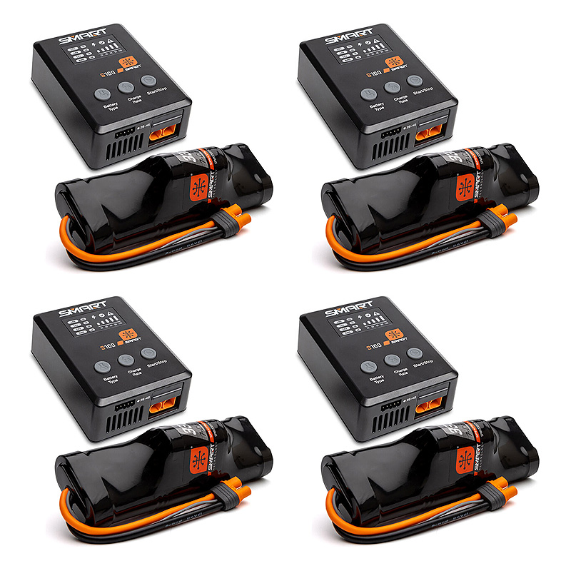 Spektrum Smart Powerstage NiMH Surface Bundle: 3300mAh 8.4V NiMH IC3 & S100 Charger-SPMXPSS100