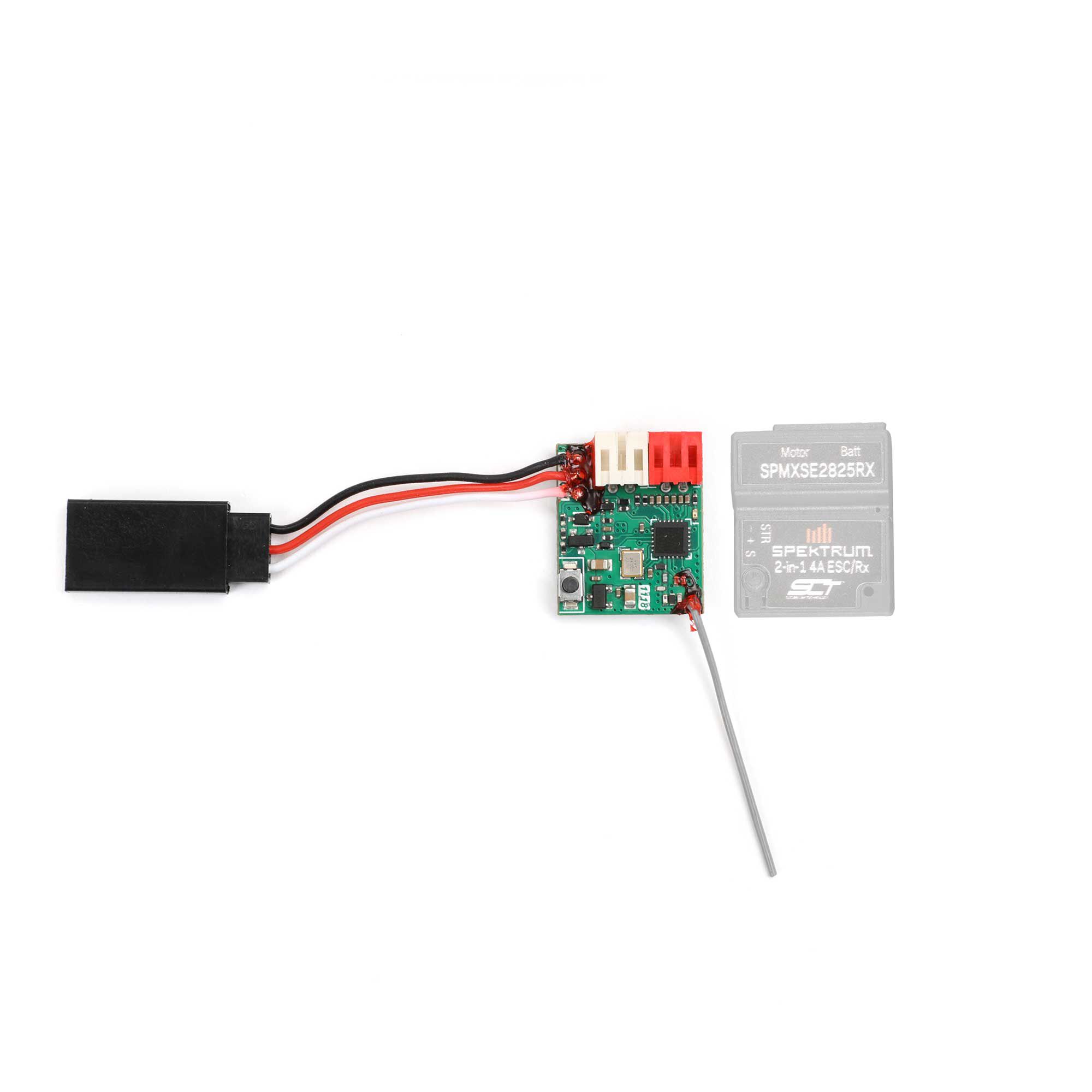 Spektrum 10A 2-in-1 Brushed ESC / SLT Receiver: Micro-B-SPMXSE2825RX