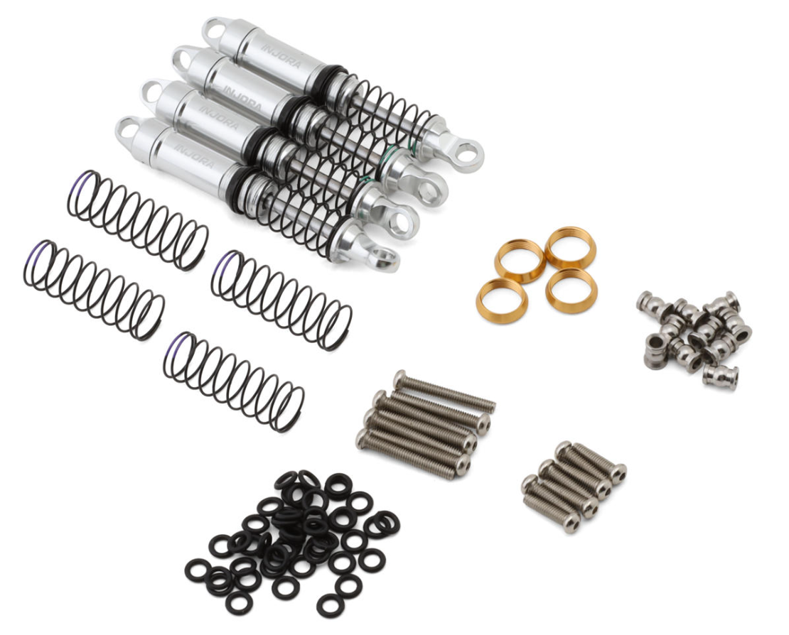 Injora LS 59mm Oil Shocks for TRX4M (Silver)-INJ4M-122SR