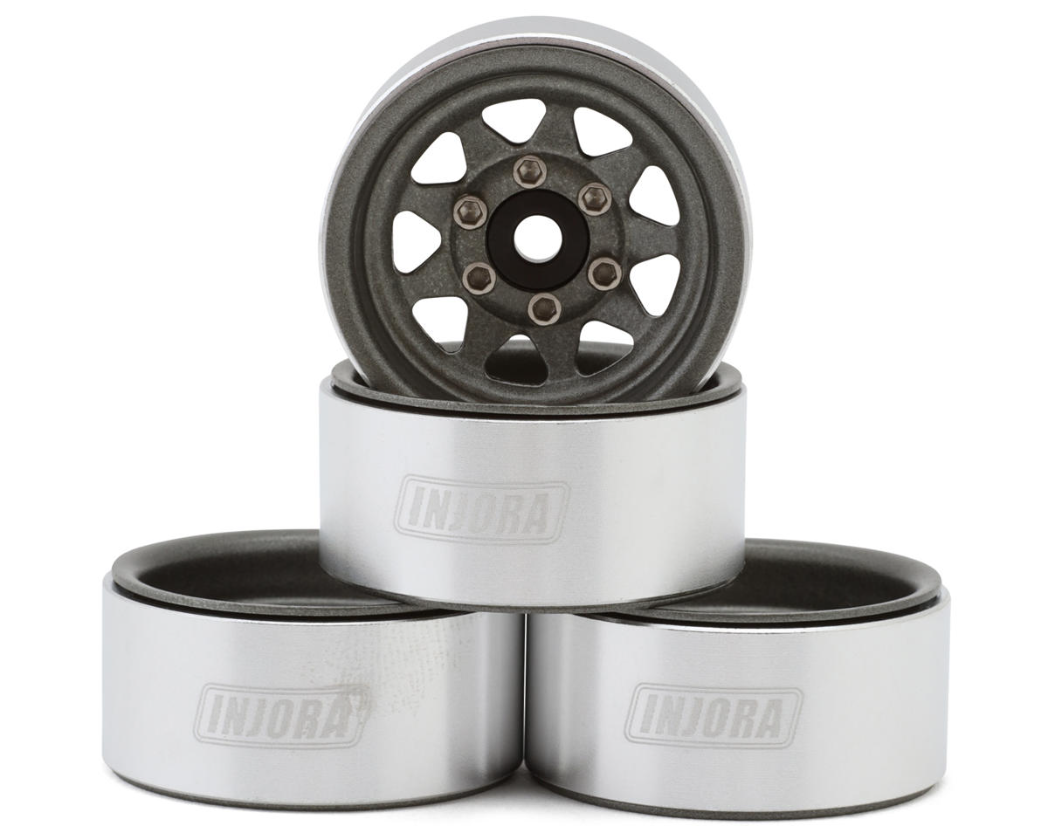 Injora 1.0" Stamped Steel Beadlock Wheels (W1004) Multiple Colors-INJYQW-1004BK