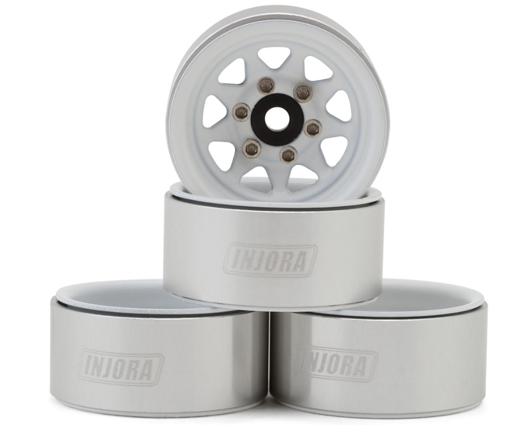 Injora 1.0" Stamped Steel Beadlock Wheels (W1004) Multiple Colors-INJYQW-1004BK