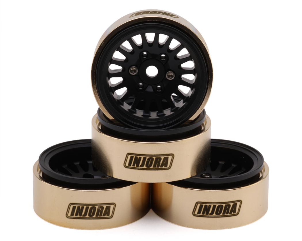 Injora 1.0" Plus Brass Beadlock Wheels (W1109)-INJYQW-1109BK