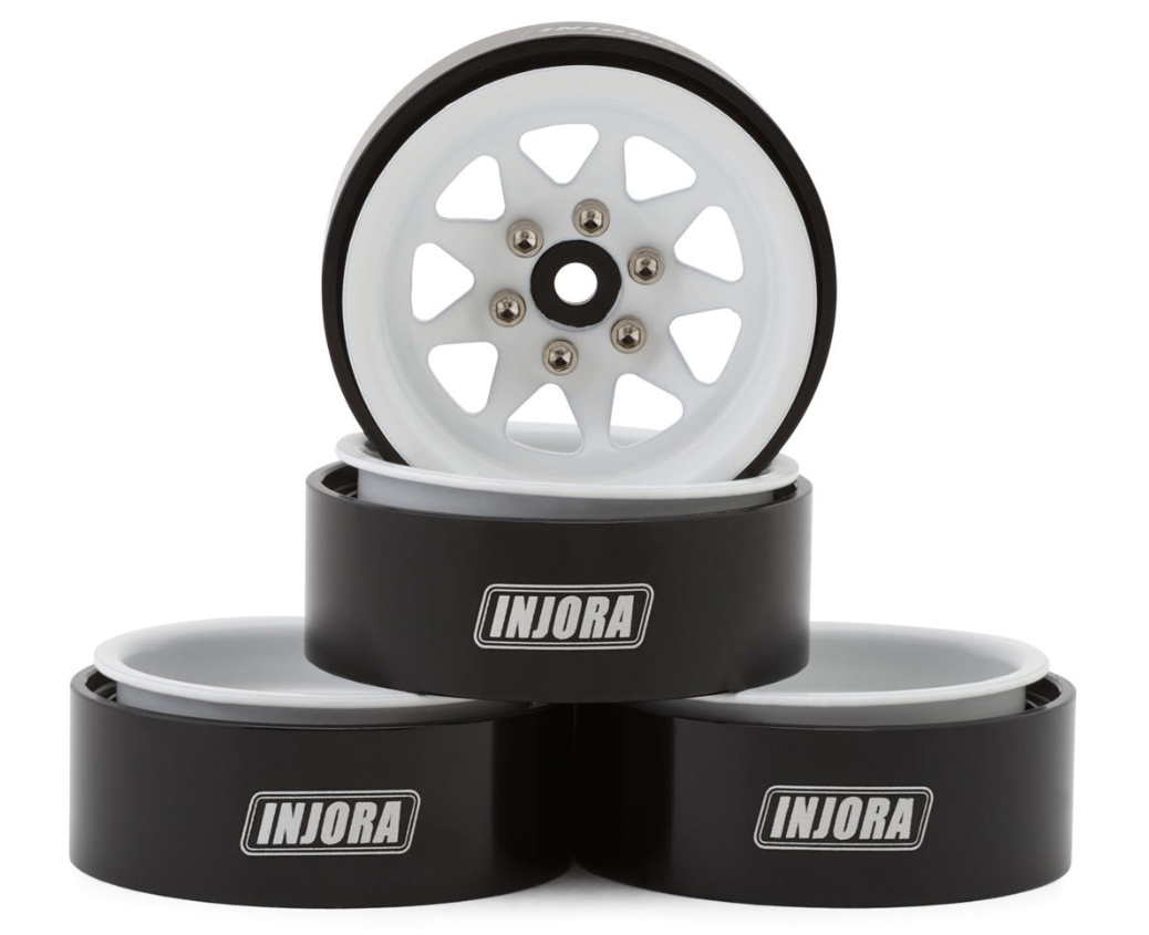 Injora Stamped Steel 1.3" Beadlock Wheels (W1312)-INJYQW-1312WH