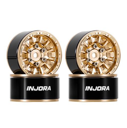 Injora 1.0" Aluminum Beadlock Wheels (W1056)-INJDGW-1056GD