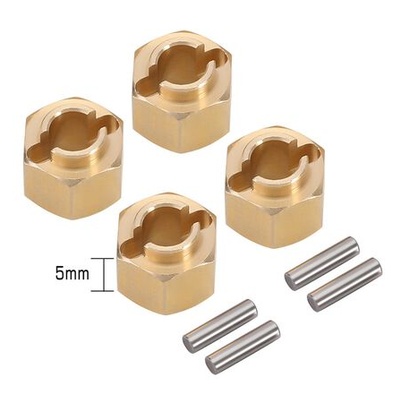 Injora 5mm Brass Wheel Hex for TRX4M-INJTRX4M-02-5