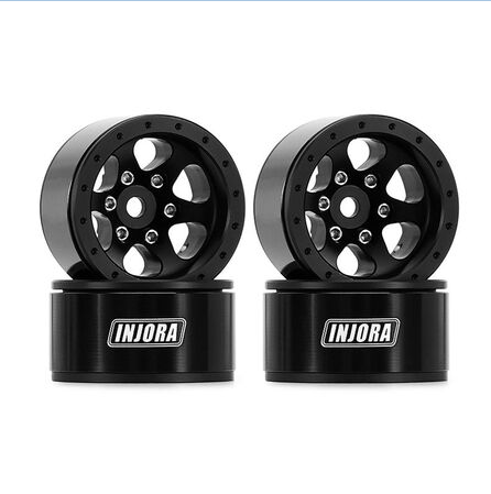 Injora 1.0" Aluminium Beadlock Wheels (W1012)-INJYQW-1012BK