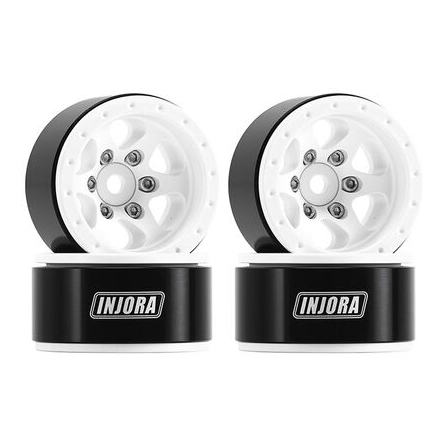 Injora 1.0" Aluminium Beadlock Wheels (W1012) Multiple Colors-INJYQW-1012BK