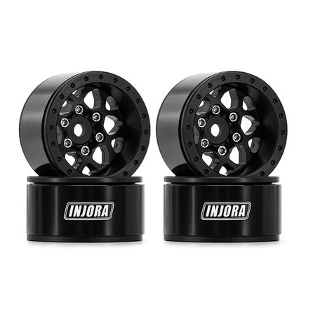 Injora 1.0" Aluminium Beadlock Wheels (W1013)-INJYQW-1013BK