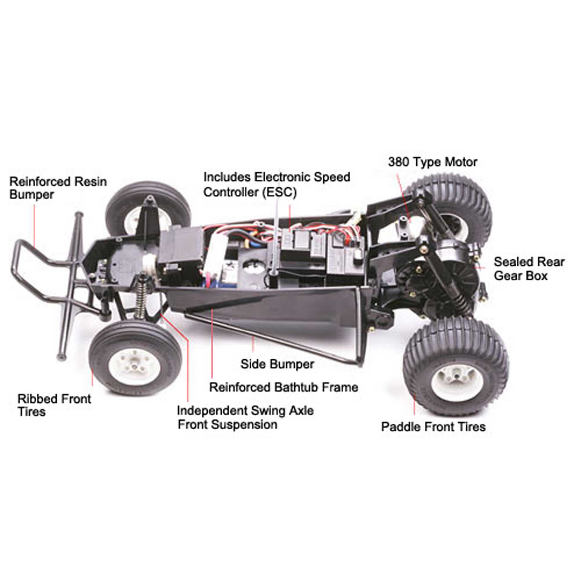 Tamiya 1:10 Grasshopper 2WD Brushed Buggy Kit-TAM58346