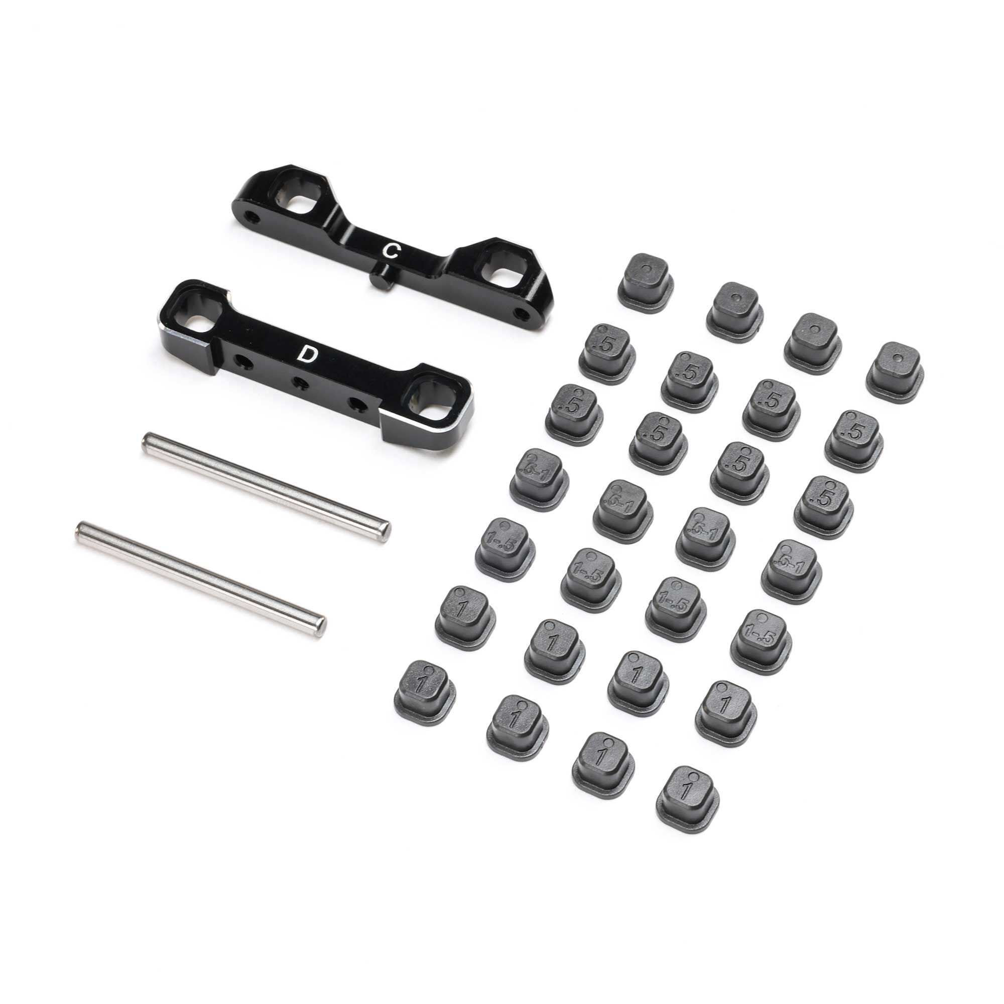 Team Losi Racing Adjustable Pivot Set C & D, Black: 22S Sprint-TLR-1055